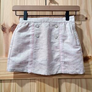 Janie And Jack Pink Tweed Adjustable Waist Lined Skirt Holiday Girls Size 5